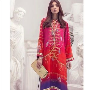 Elan Pakistani Designer Silk Pret Kurta - Small